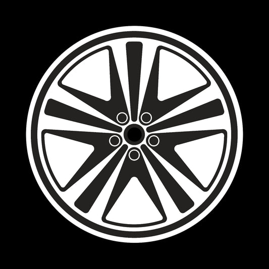 Car Wheel Rims #2 of 12 Self-Adhesive Gloss Promo Center Labels 10" + 12" Vinyl Records - centerlabels_uk