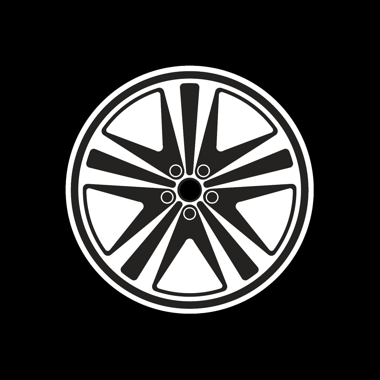 Car Wheel Rims #2 of 12 Self-Adhesive Gloss Promo Center Labels 7" Vinyl Records - centerlabels_uk