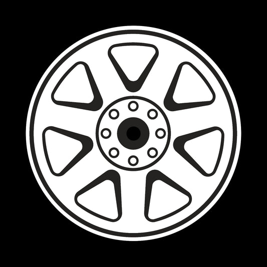 Car Wheel Rims #3 of 12 Self-Adhesive Gloss Promo Center Labels 10" + 12" Vinyl Records - centerlabels_uk