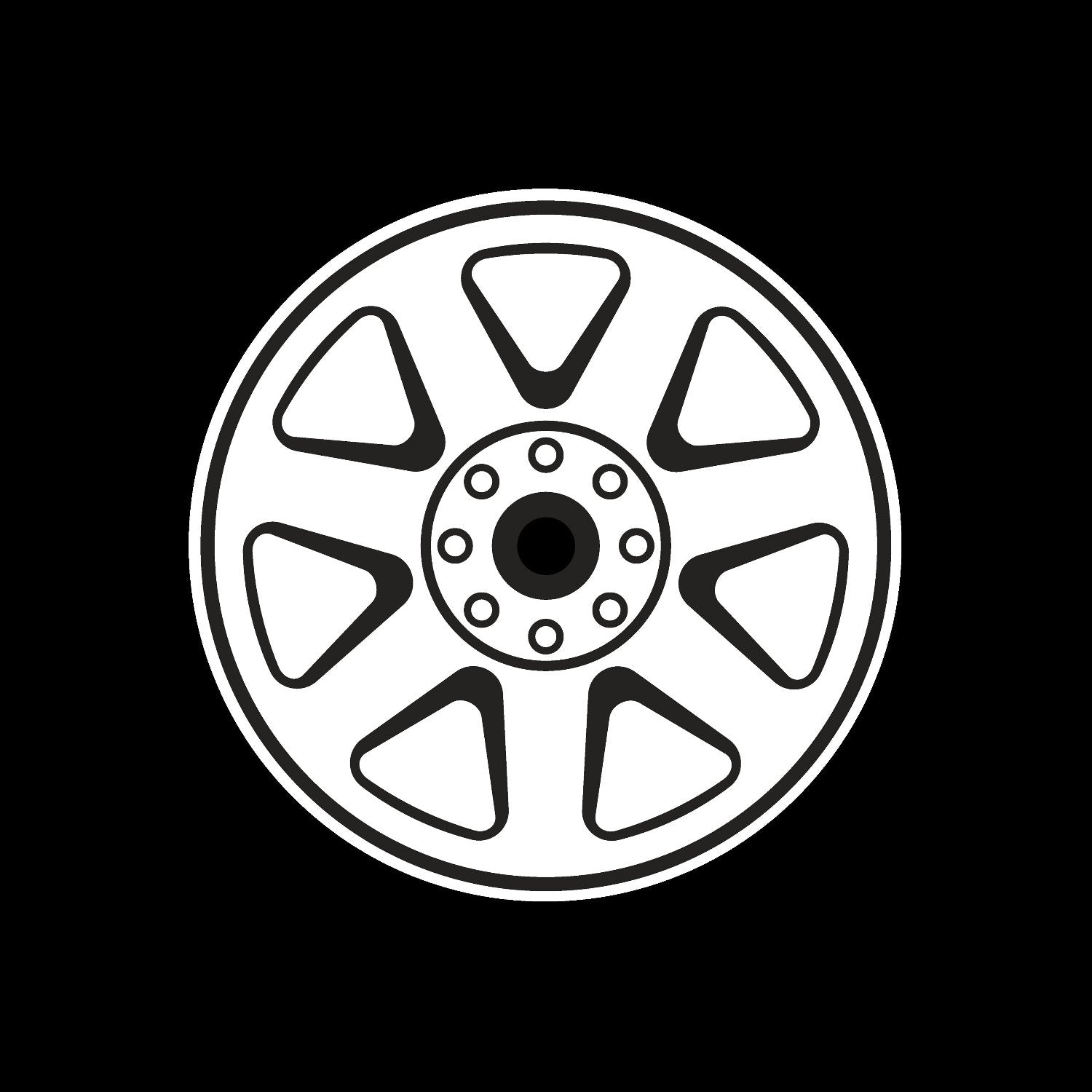 Car Wheel Rims #3 of 12 Self-Adhesive Gloss Promo Center Labels 7" Vinyl Records - centerlabels_uk