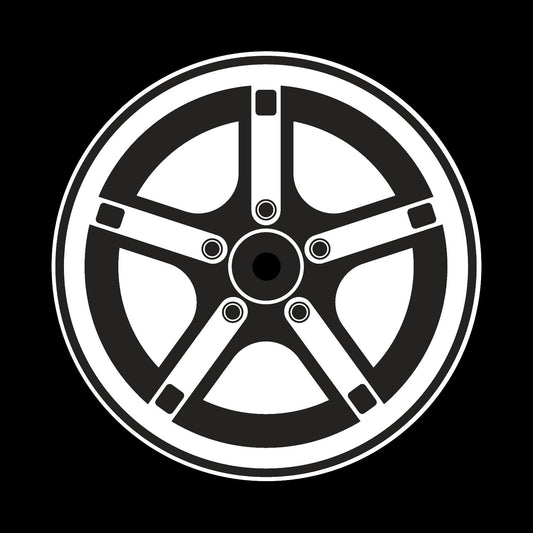 Car Wheel Rims #4 of 12 Self-Adhesive Gloss Promo Center Labels 10" + 12" Vinyl Records - centerlabels_uk
