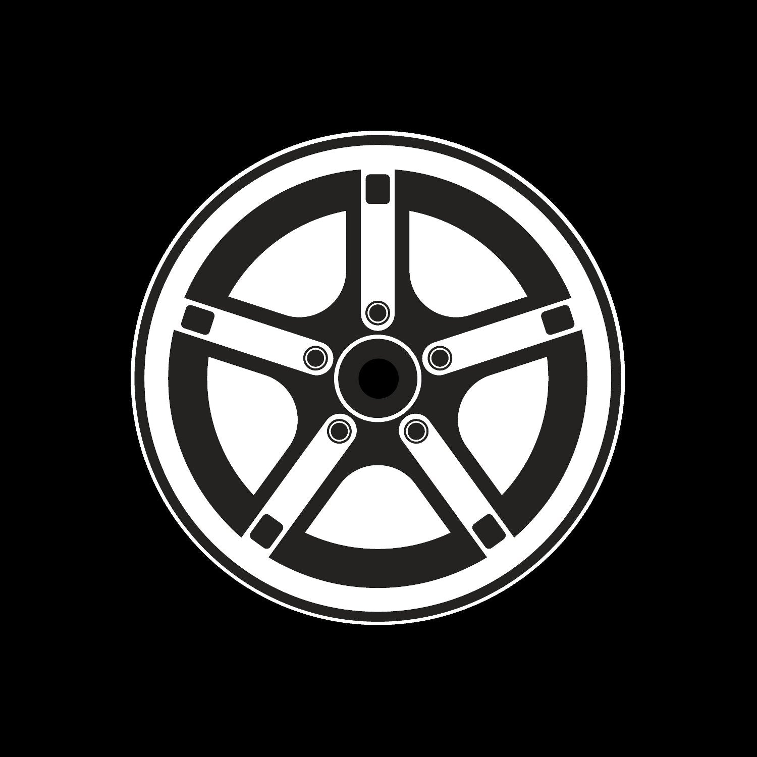 Car Wheel Rims #4 of 12 Self-Adhesive Gloss Promo Center Labels 7" Vinyl Records - centerlabels_uk