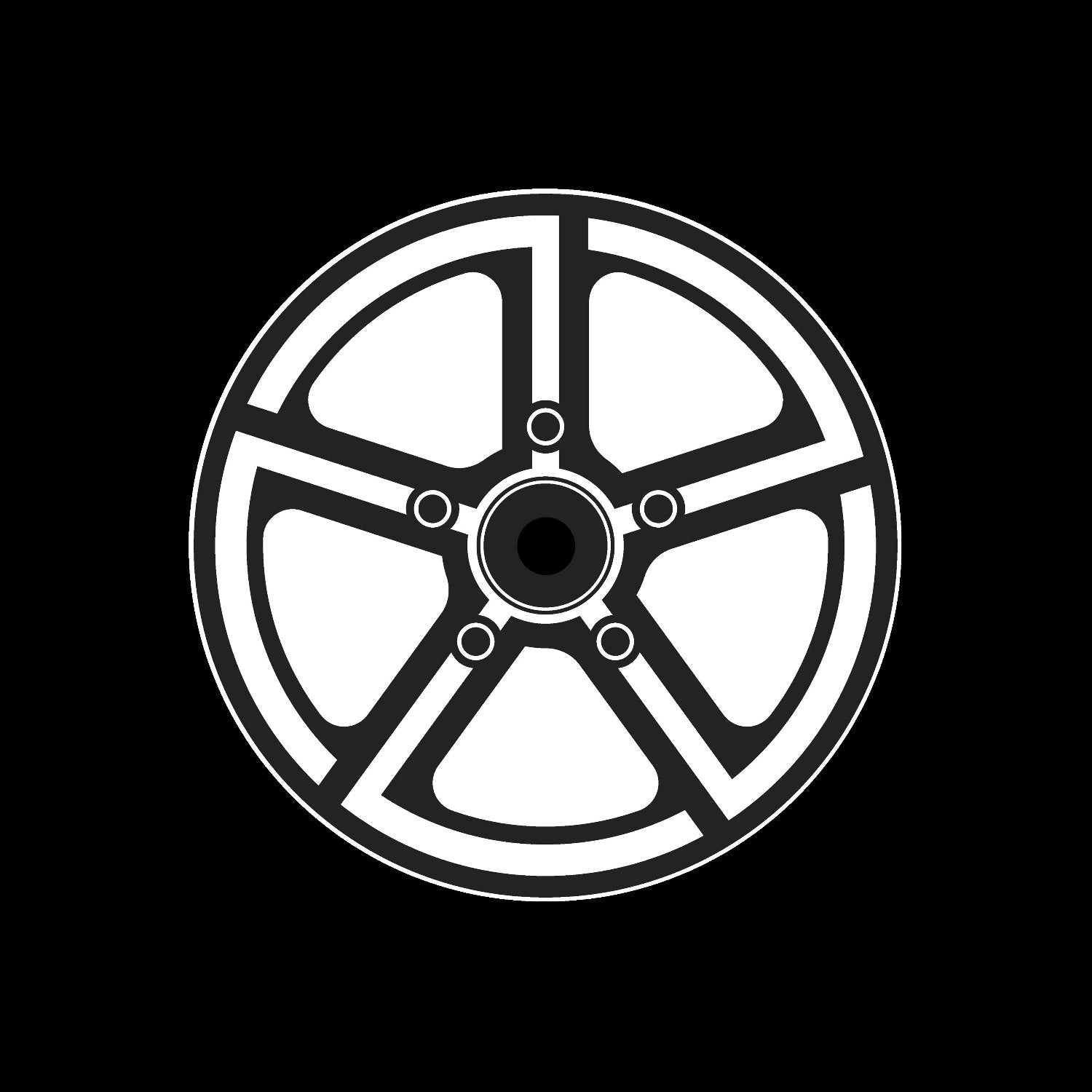Car Wheel Rims #5 of 12 Self-Adhesive Gloss Promo Center Labels 7" Vinyl Records - centerlabels_uk