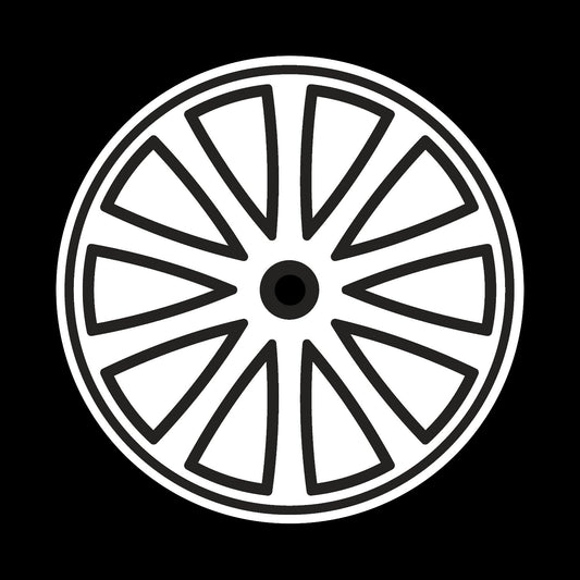 Car Wheel Rims #6 of 12 Self-Adhesive Gloss Promo Record Middles Labels 10" + 12" Vinyl - centerlabels_uk