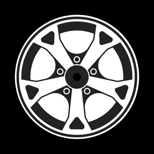 Car Wheel Rims #7 of 12 Self-Adhesive Gloss Promo Record Middles Labels 12" Vinyl - centerlabels_uk