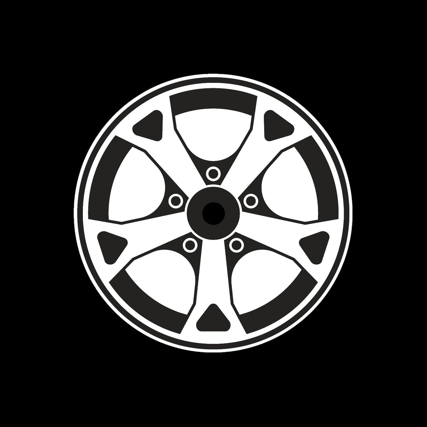 Car Wheel Rims #7 of 12 Self-Adhesive Gloss Promo Record Middles Labels 7" Vinyl - centerlabels_uk