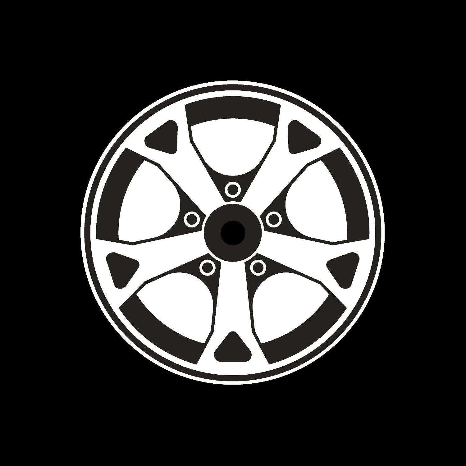 Car Wheel Rims #7 of 12 Self-Adhesive Gloss Promo Record Middles Labels 7" Vinyl - centerlabels_uk