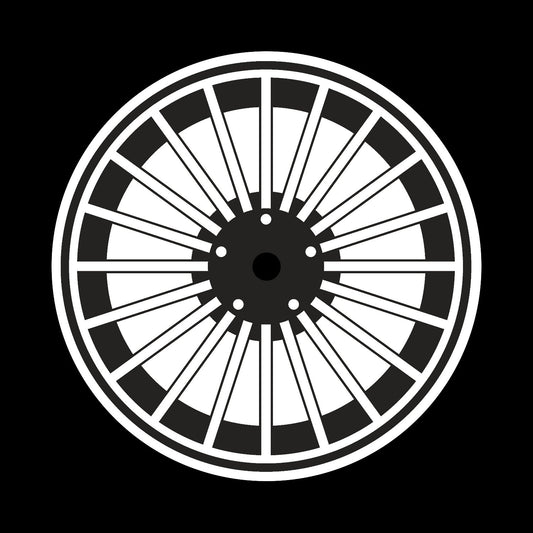 Car Wheel Rims #8 of 12 Self-Adhesive Gloss Promo Record Middles Labels 12" Vinyl - centerlabels_uk