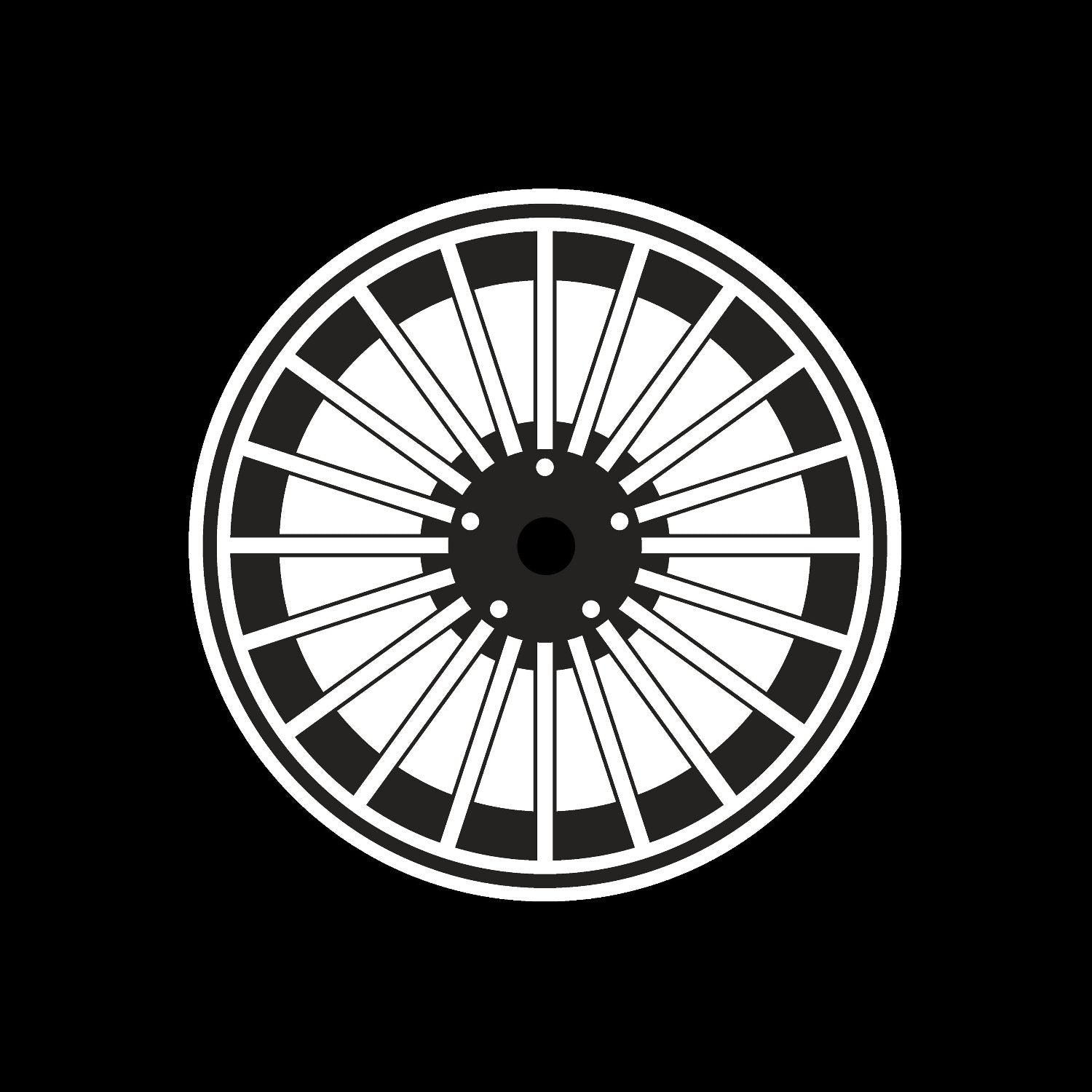 Car Wheel Rims #8 of 12 Self-Adhesive Gloss Promo Record Middles Labels 7" Vinyl - centerlabels_uk