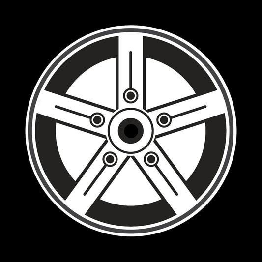 Car Wheel Rims #9 of 12 Self-Adhesive Gloss Promo Centre Labels Vinyl Records - centerlabels_uk