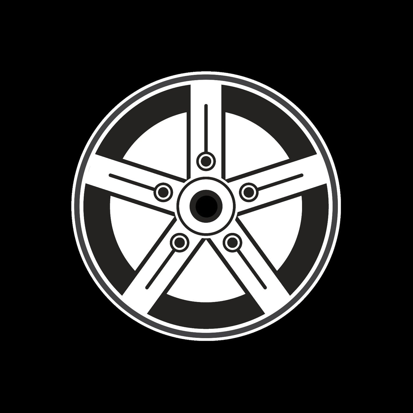 Car Wheel Rims #9 of 12 Self-Adhesive Gloss Promo Centre Labels for 7" Vinyl Records - centerlabels_uk