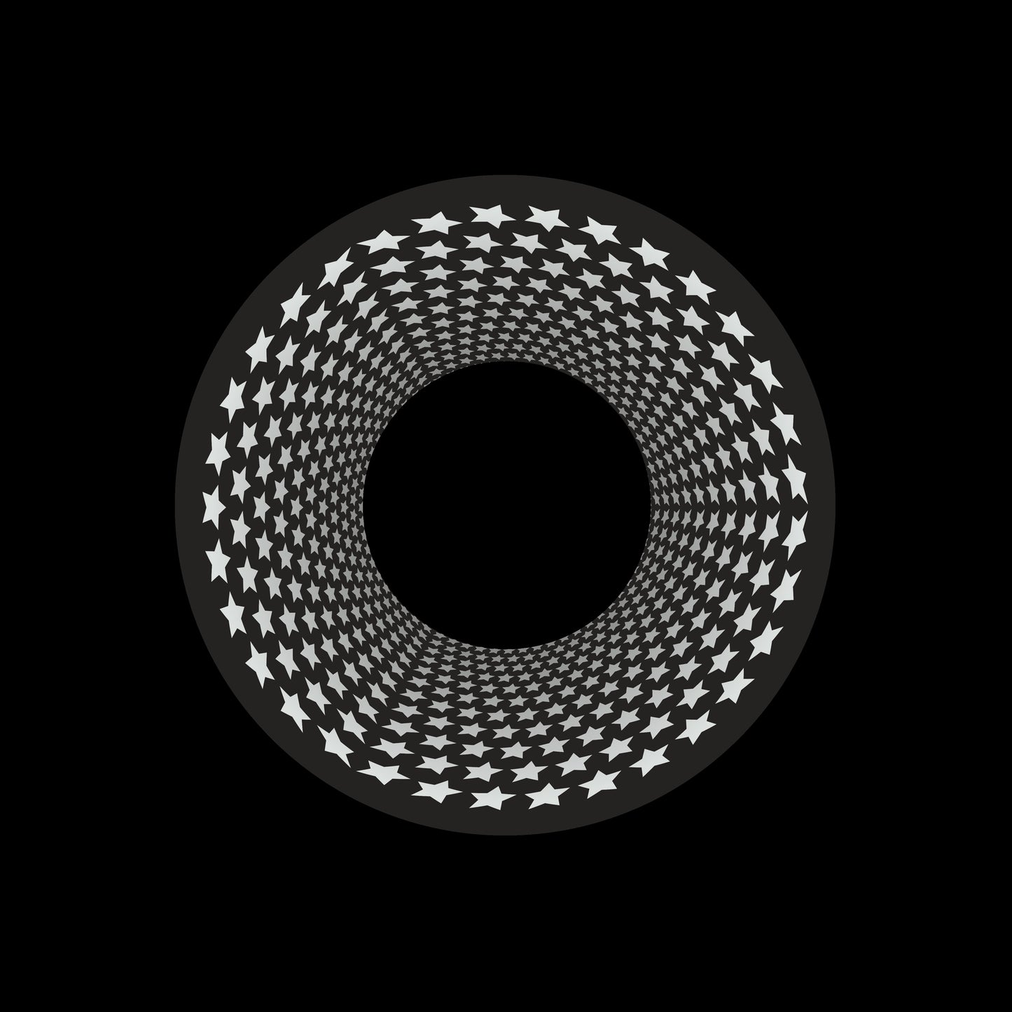 Inverse Circle Stars Vortex White & Black 7" Jukebox, 7", 10", 12"/LP Vinyl Record Centre Labels (Pair)