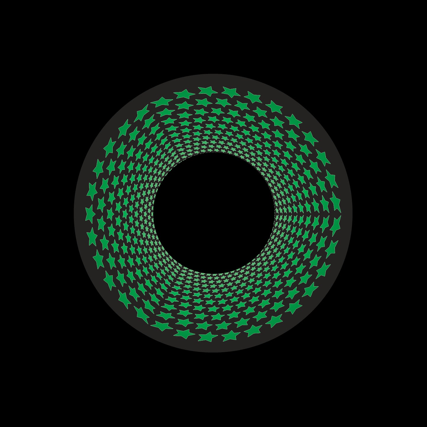 Inverse Circle Stars Vortex Green & Black 7" Jukebox, 7", 10", 12"/LP Vinyl Record Centre Labels (Pair)