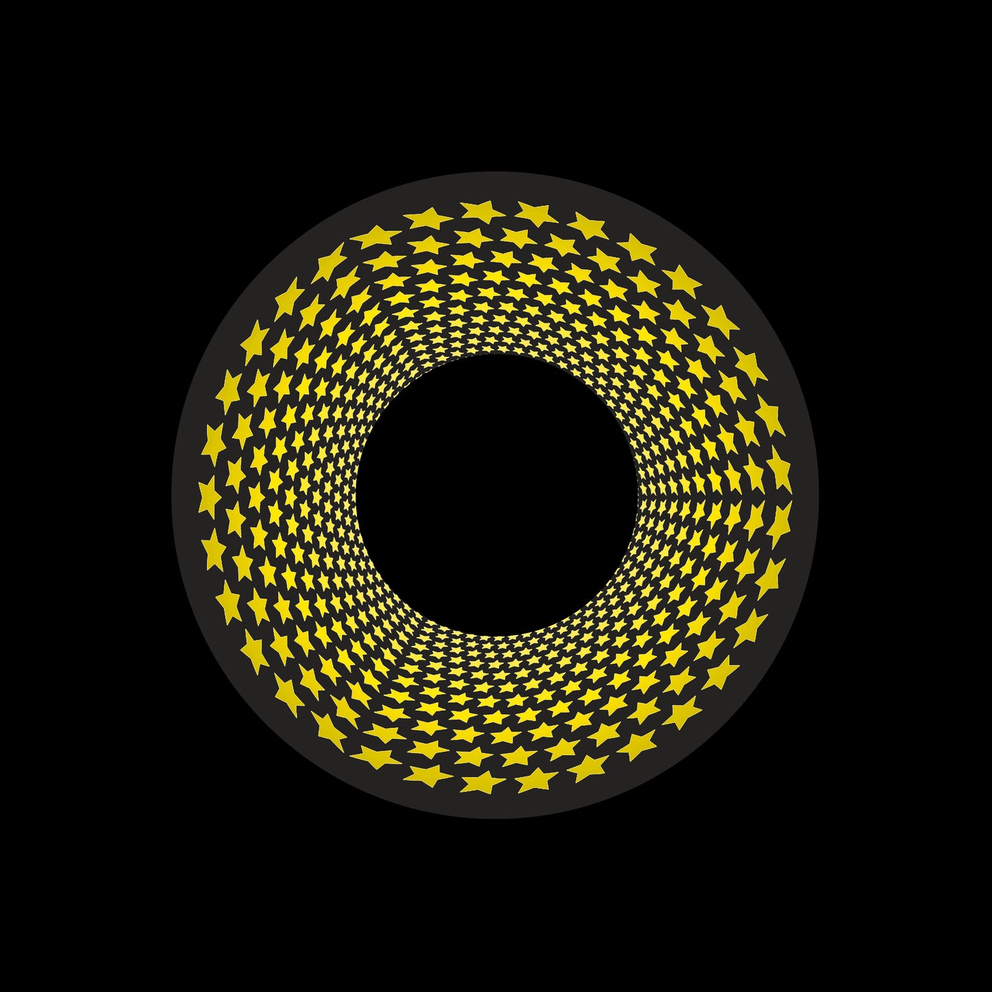 Inverse Circle Stars Vortex Yellow & Black 7" Jukebox, 7", 10", 12"/LP Vinyl Record Centre Labels (Pair)