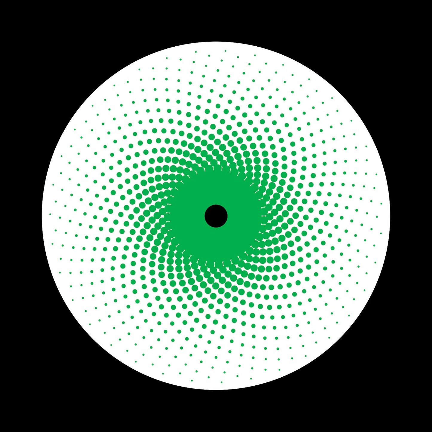 Dot Mandala Green 12" Record Self-Adhesive Gloss Paper Centrelabels