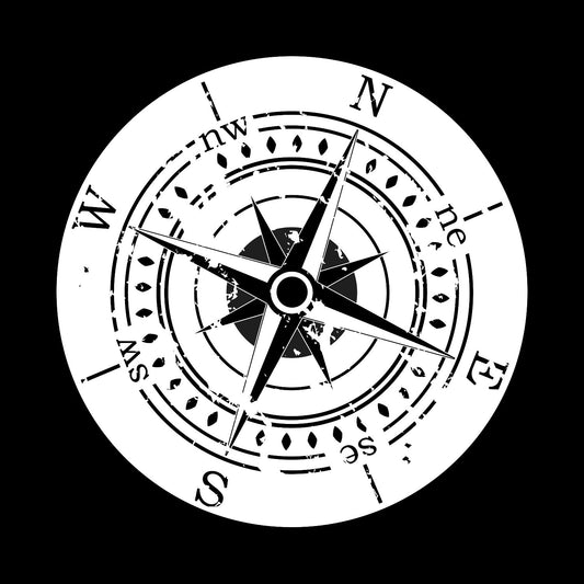 Printed Compass Gloss White 12" Self-Adhesive Paper Record Centre Labels - centerlabels_uk