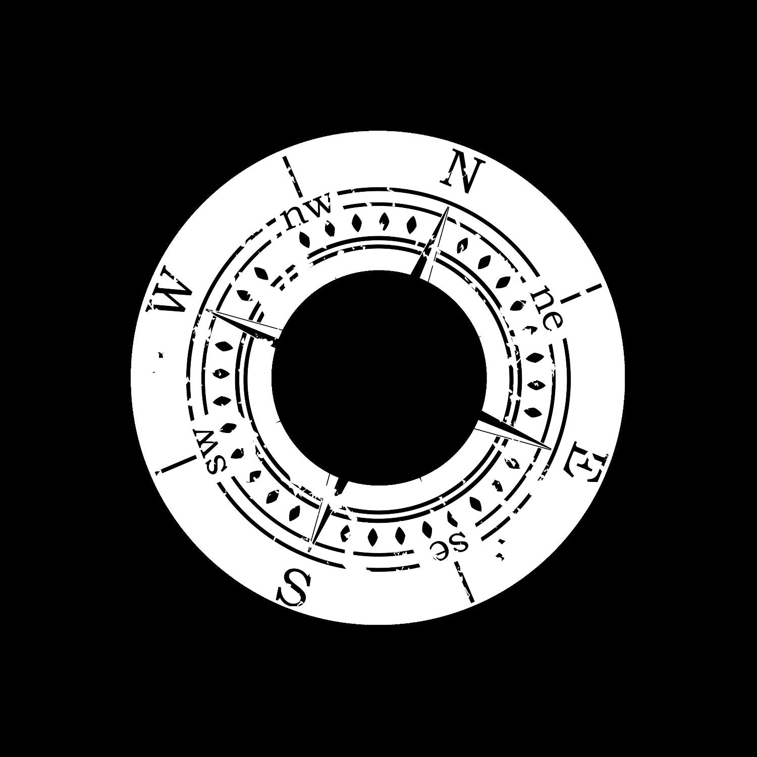 Mono Stamped Compass Gloss White 7" Jukebox Self-Adhesive Paper Record Centre Labels - centerlabels_uk
