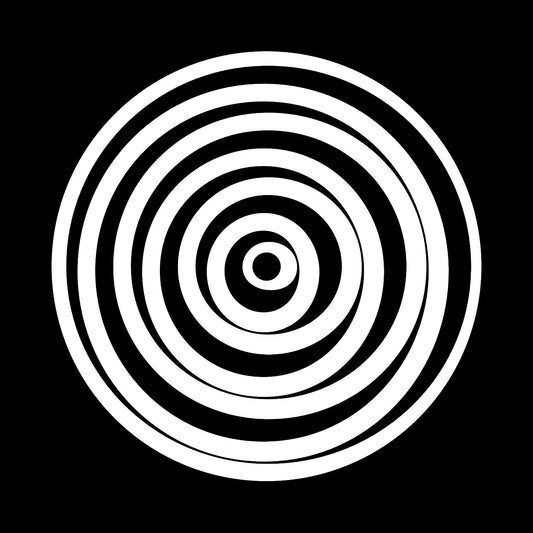 Concentric Circles 12" Gloss White UV Finish Promo Vinyl Record Self-Adhesive Labels - centerlabels_uk