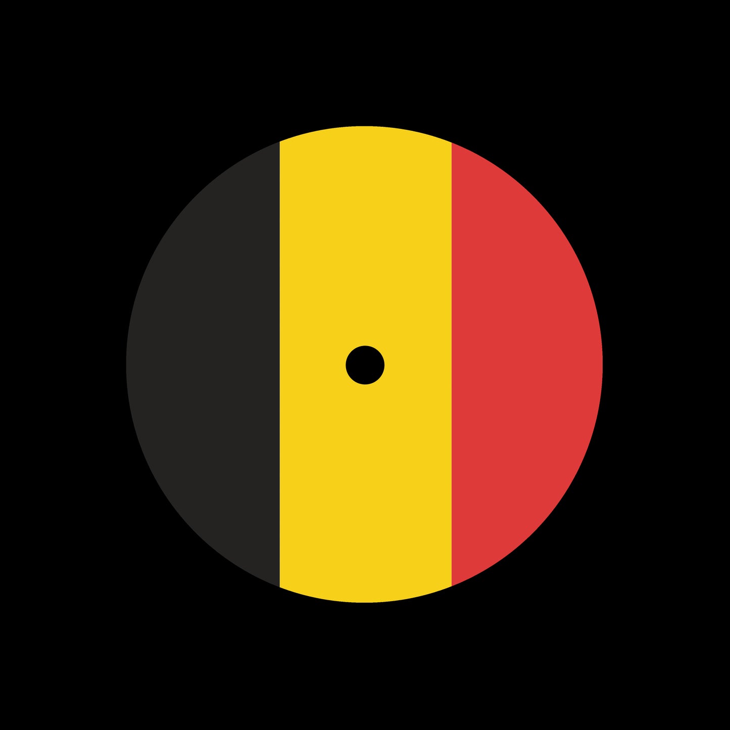 Flags of the World - Belgium Belgian 7", 10", 12"/LP Vinyl Record Centre Labels (Pair)