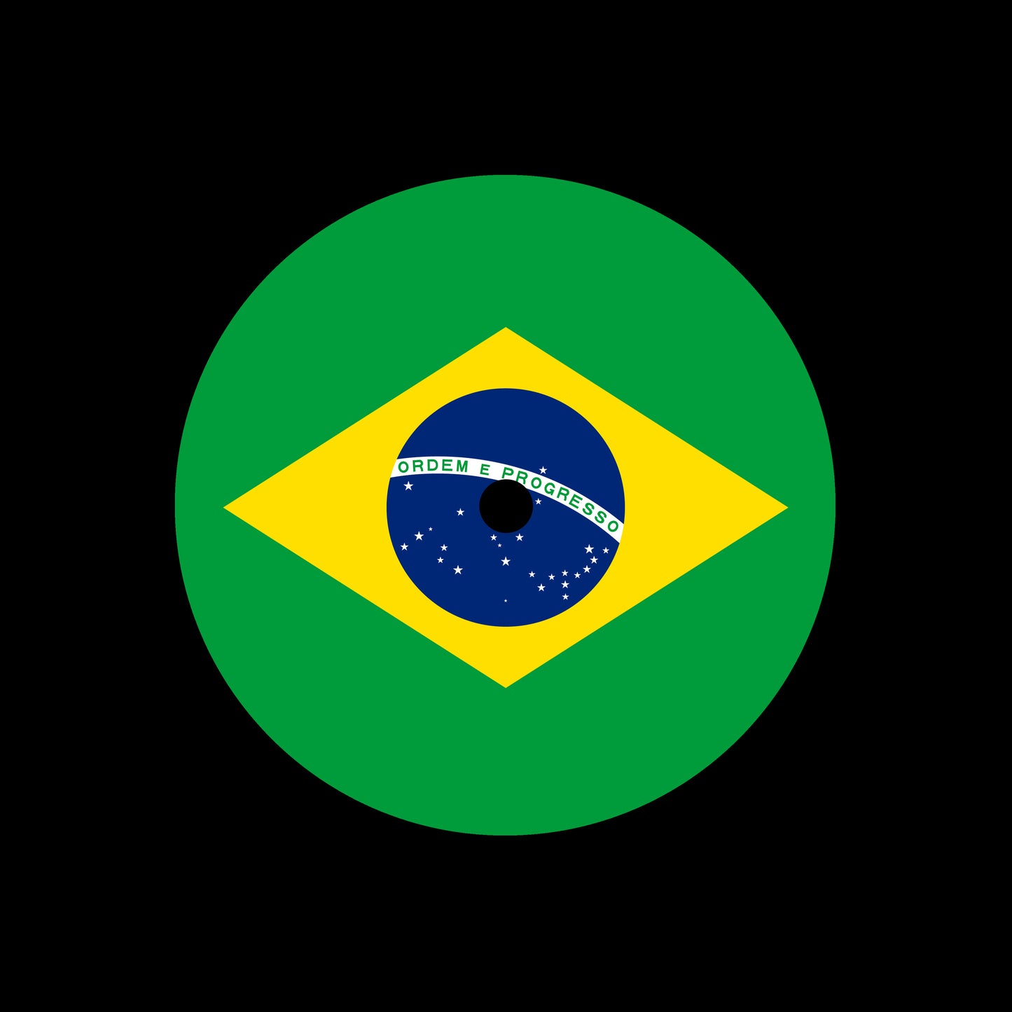 Flags of the World - Brazil Brazilian 7", 10", 12"/LP Vinyl Record Centre Labels (Pair)