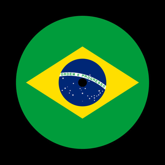 Flags of the World - Brazil Brazilian 7", 10", 12"/LP Vinyl Record Centre Labels (Pair)