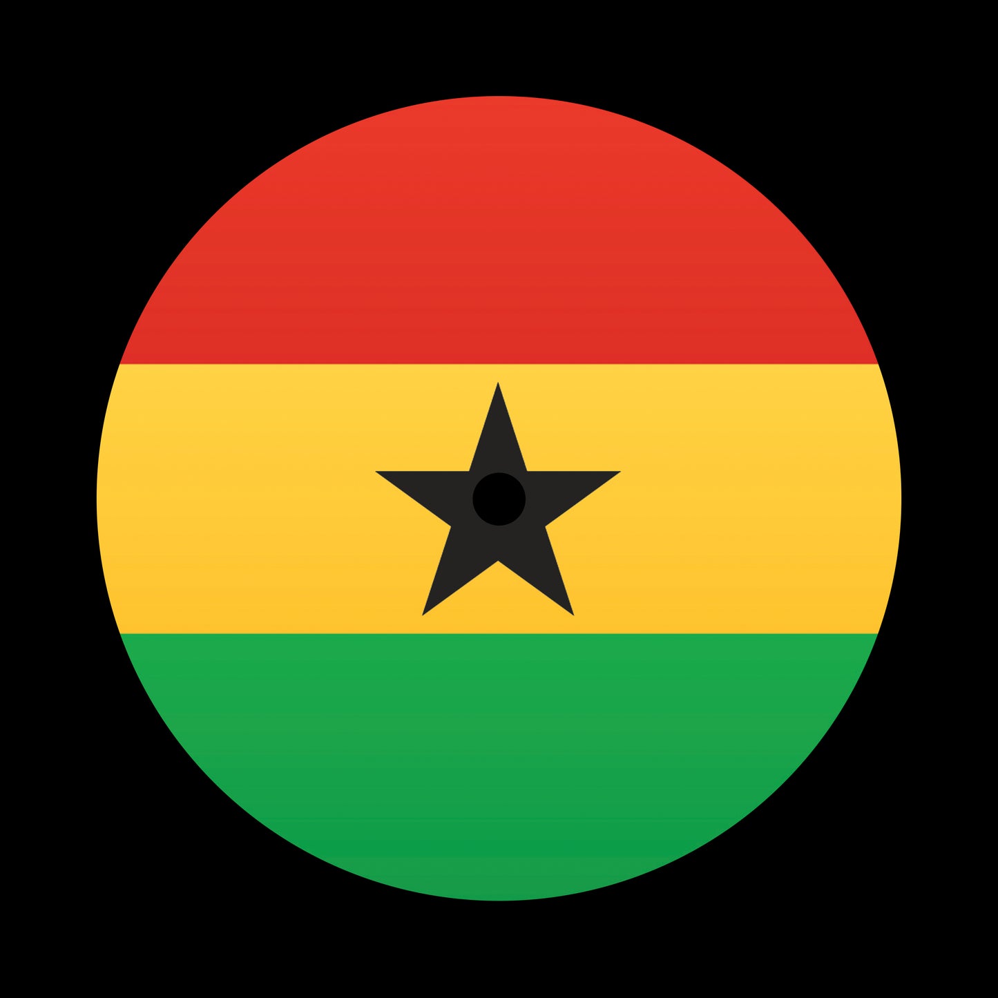 Flags of the World - Ghana Ghanaian 7", 10", 12"/LP Vinyl Record Centre Labels (Pair)