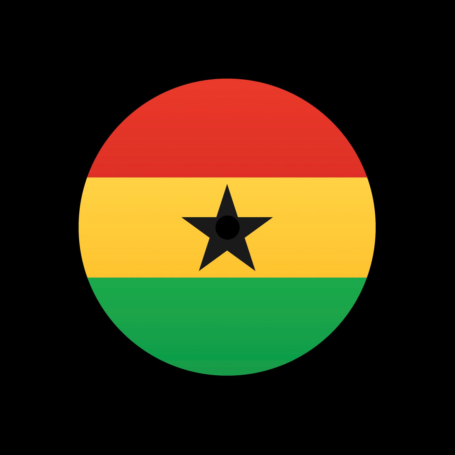 Flags of the World - Ghana Ghanaian 7", 10", 12"/LP Vinyl Record Centre Labels (Pair)