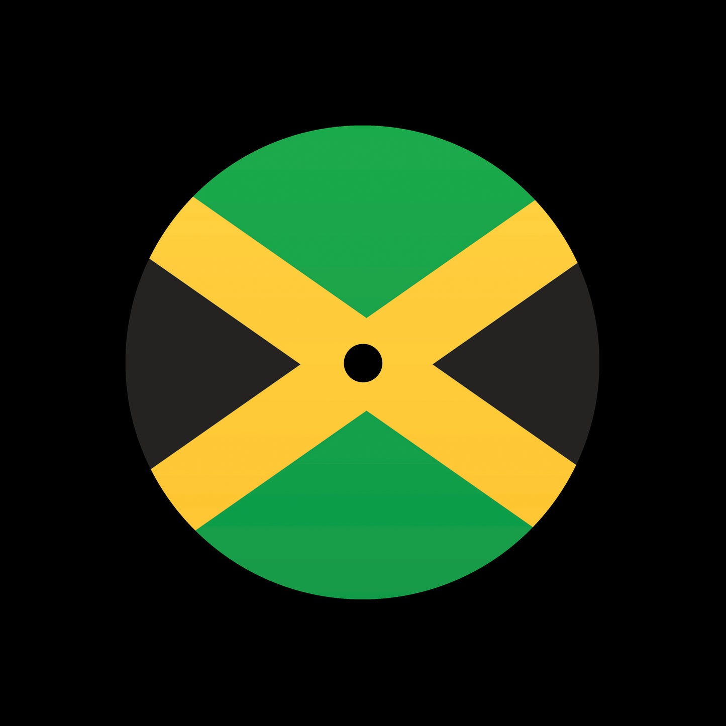 Flags of the World - Jamaica Jamaican 7", 10", 12"/LP Vinyl Record Centre Labels (Pair)