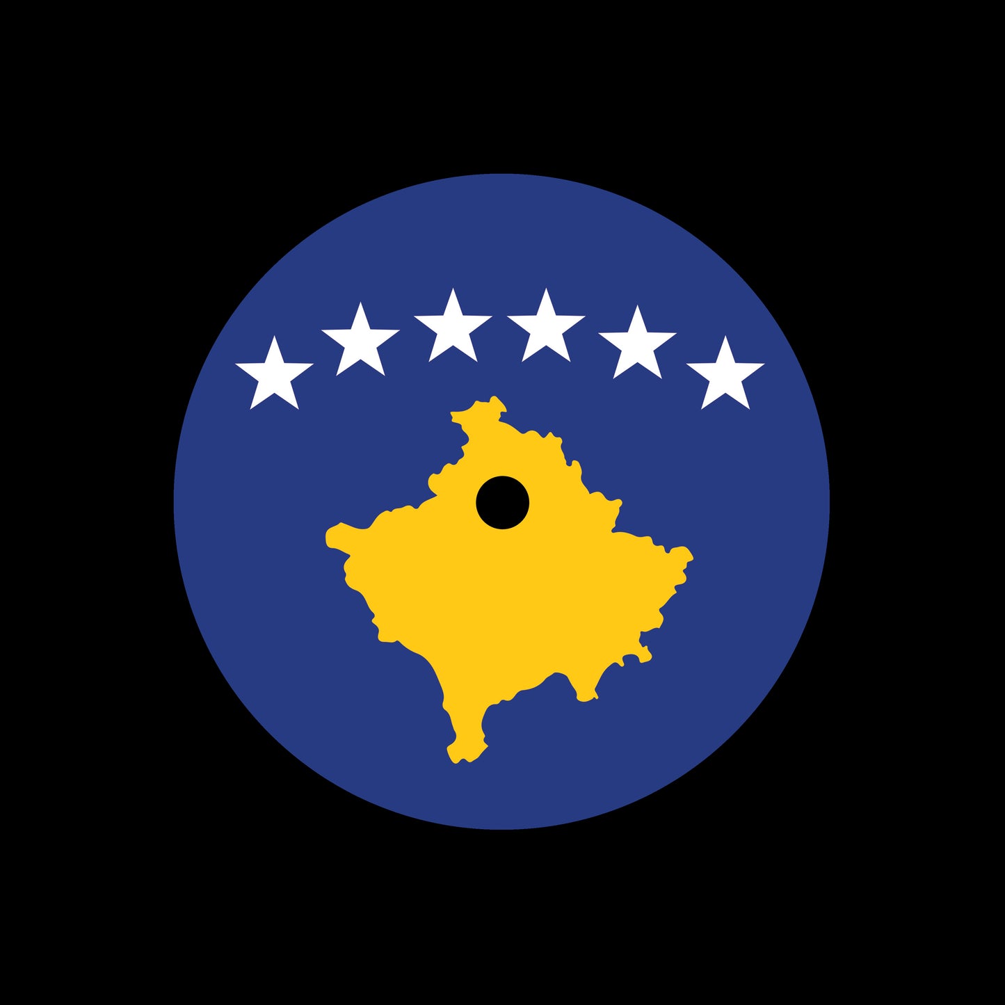 Flags of the World - Kosovo Kosovar Kosovan 7", 10", 12"/LP Vinyl Record Centre Labels (Pair)