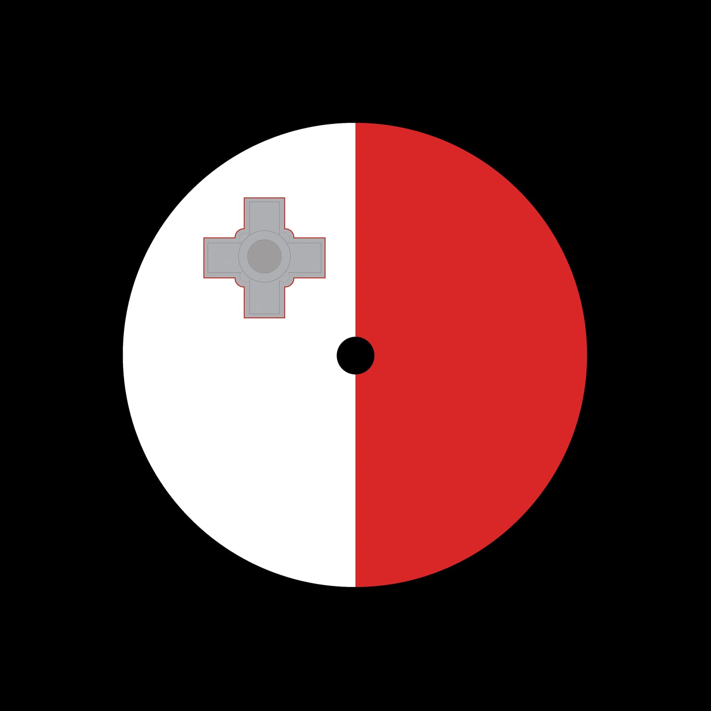 Flags of the World - Malta Maltese 7", 10", 12"/LP Vinyl Record Centre Labels (Pair)