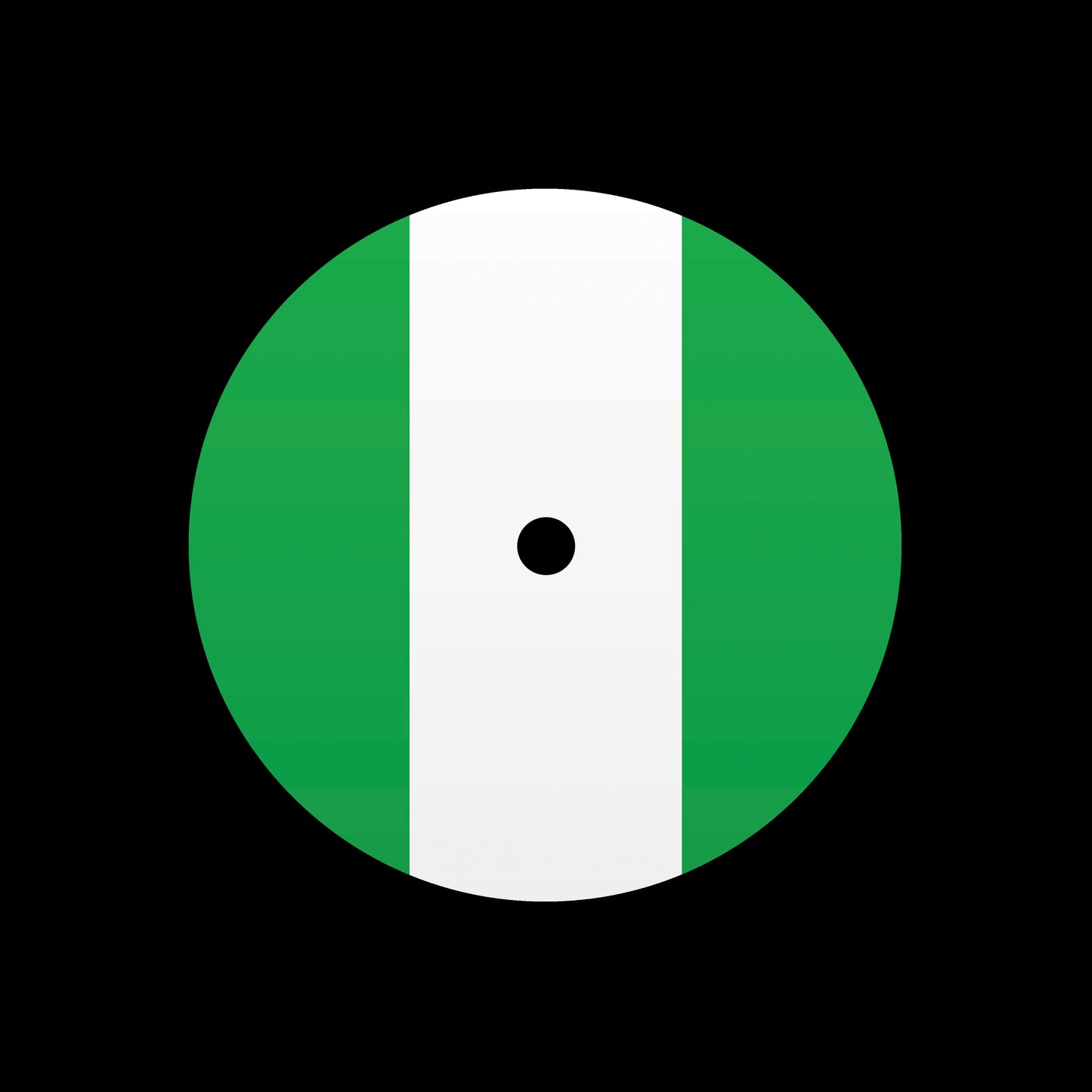 Flags of the World - Nigeria Nigerian 7", 10", 12"/LP Vinyl Record Centre Labels (Pair)