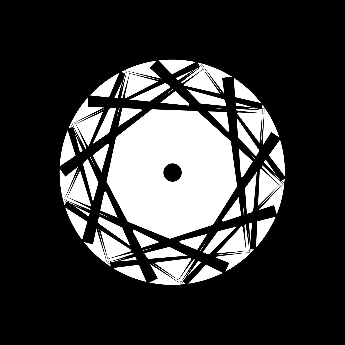 Geometric Radial Design Element Set Abstract [#1 of 5] 7" Jukebox, 7", 10", 12"/LP Vinyl Record Centre Labels (Pair)
