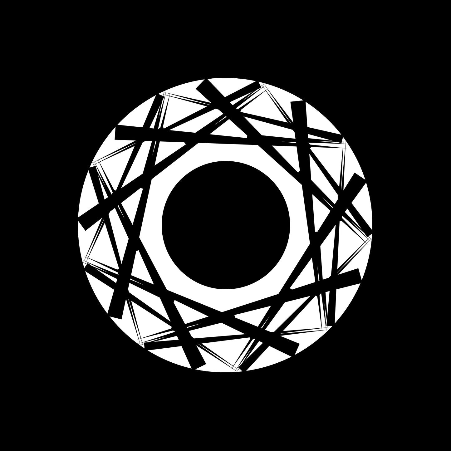Geometric Radial Design Element Set Abstract [#1 of 5] 7" Jukebox, 7", 10", 12"/LP Vinyl Record Centre Labels (Pair)