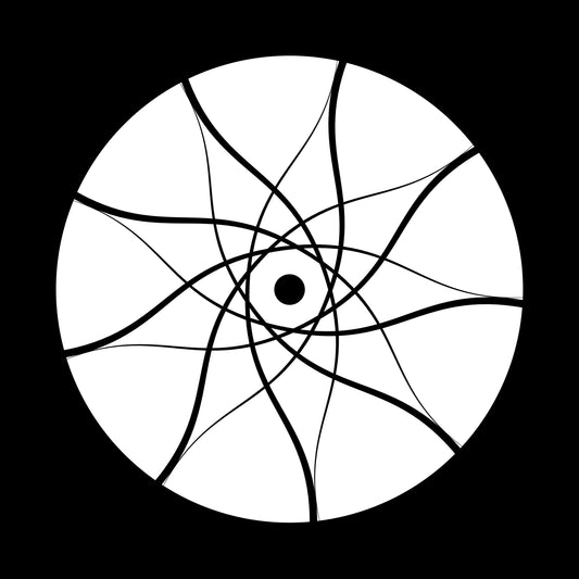 Geometric Radial Design Element Set Abstract [#2 of 5] 7" Jukebox, 7", 10", 12"/LP Vinyl Record Centre Labels (Pair)