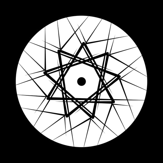 Geometric Radial Design Element Set Abstract [#3 of 5] 7" Jukebox, 7", 10", 12"/LP Vinyl Record Centre Labels (Pair)