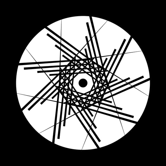 Geometric Radial Design Element Set Abstract [#4 of 5] 7" Jukebox, 7", 10", 12"/LP Vinyl Record Centre Labels (Pair)