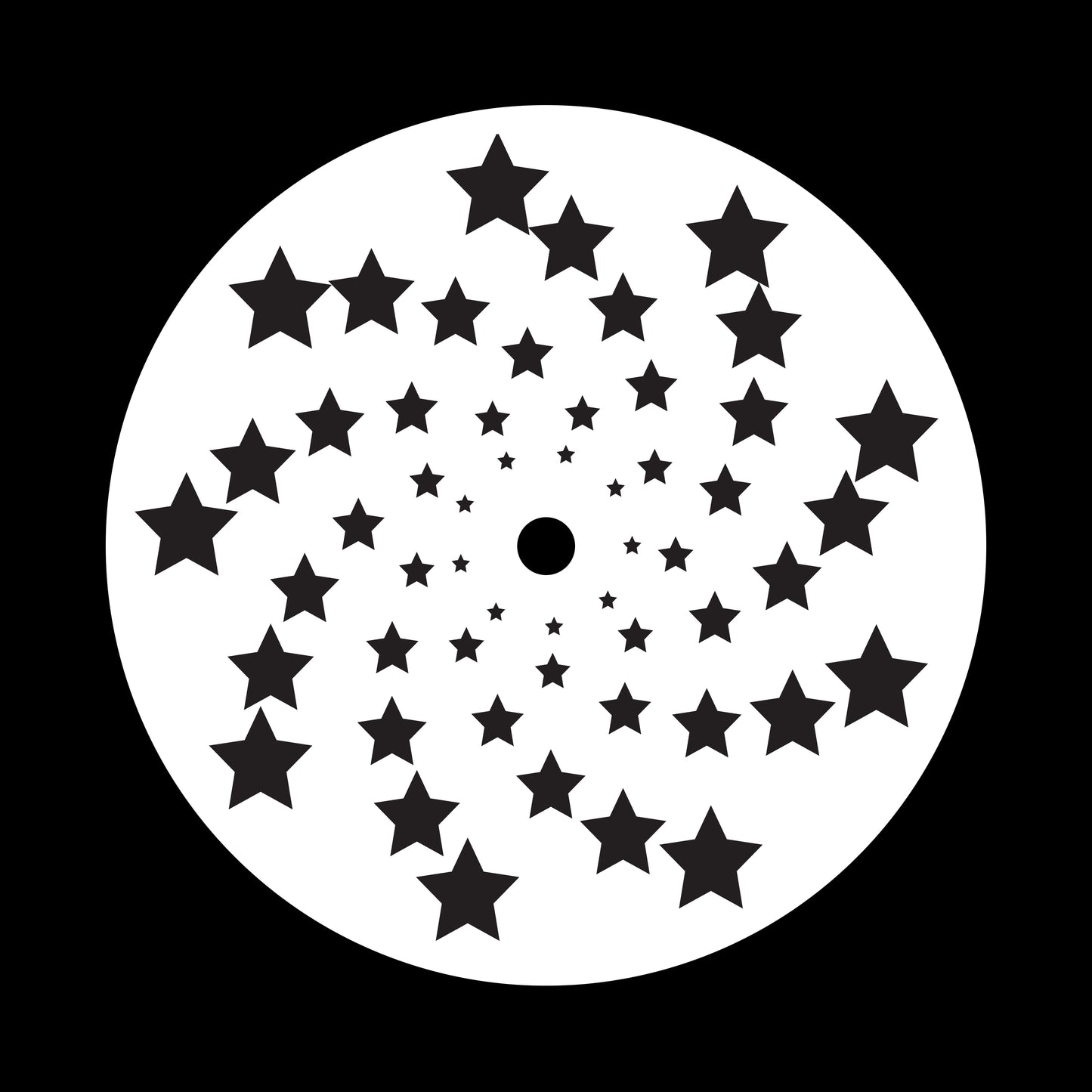 Halftone Circles Of Stars Twisted Spiral [#1 of 4] 7" Jukebox, 7", 10", 12"/LP Vinyl Record Centre Labels (Pair)