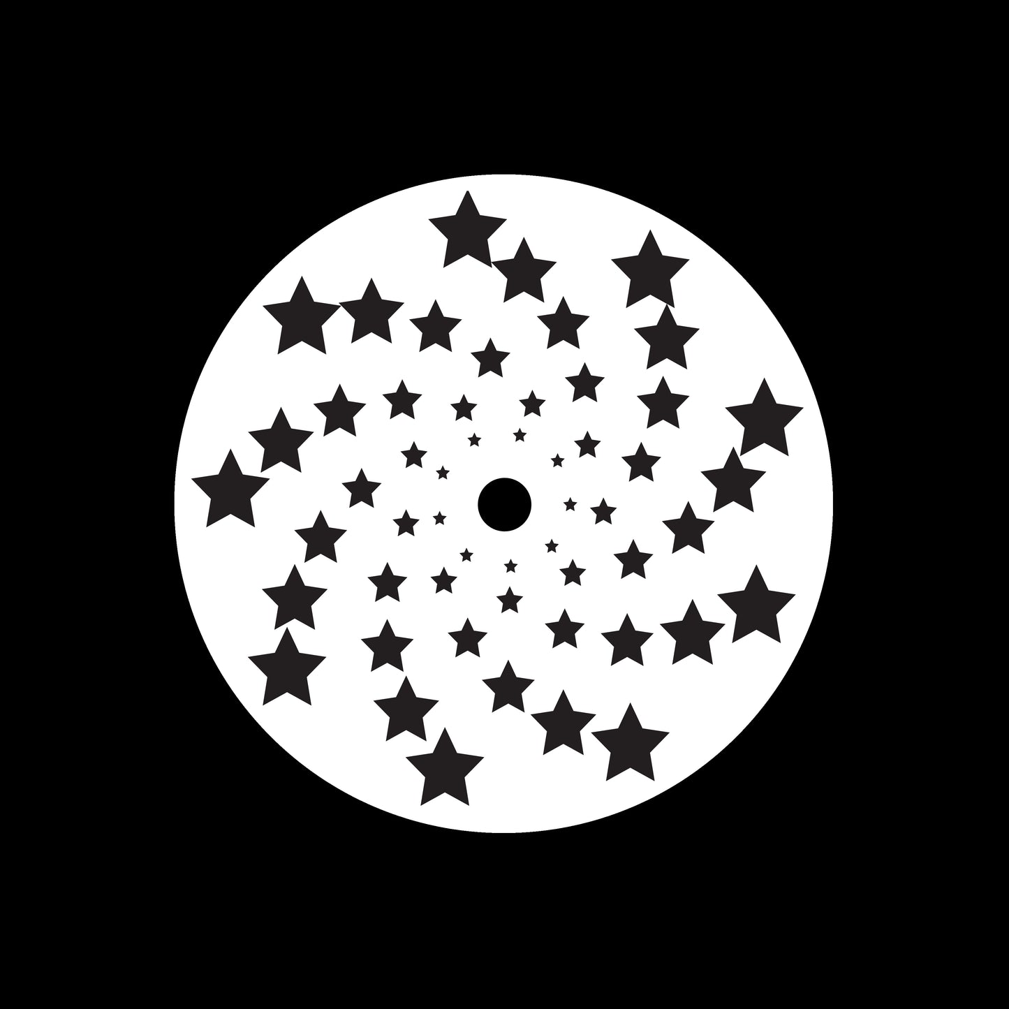 Halftone Circles Of Stars Twisted Spiral [#1 of 4] 7" Jukebox, 7", 10", 12"/LP Vinyl Record Centre Labels (Pair)