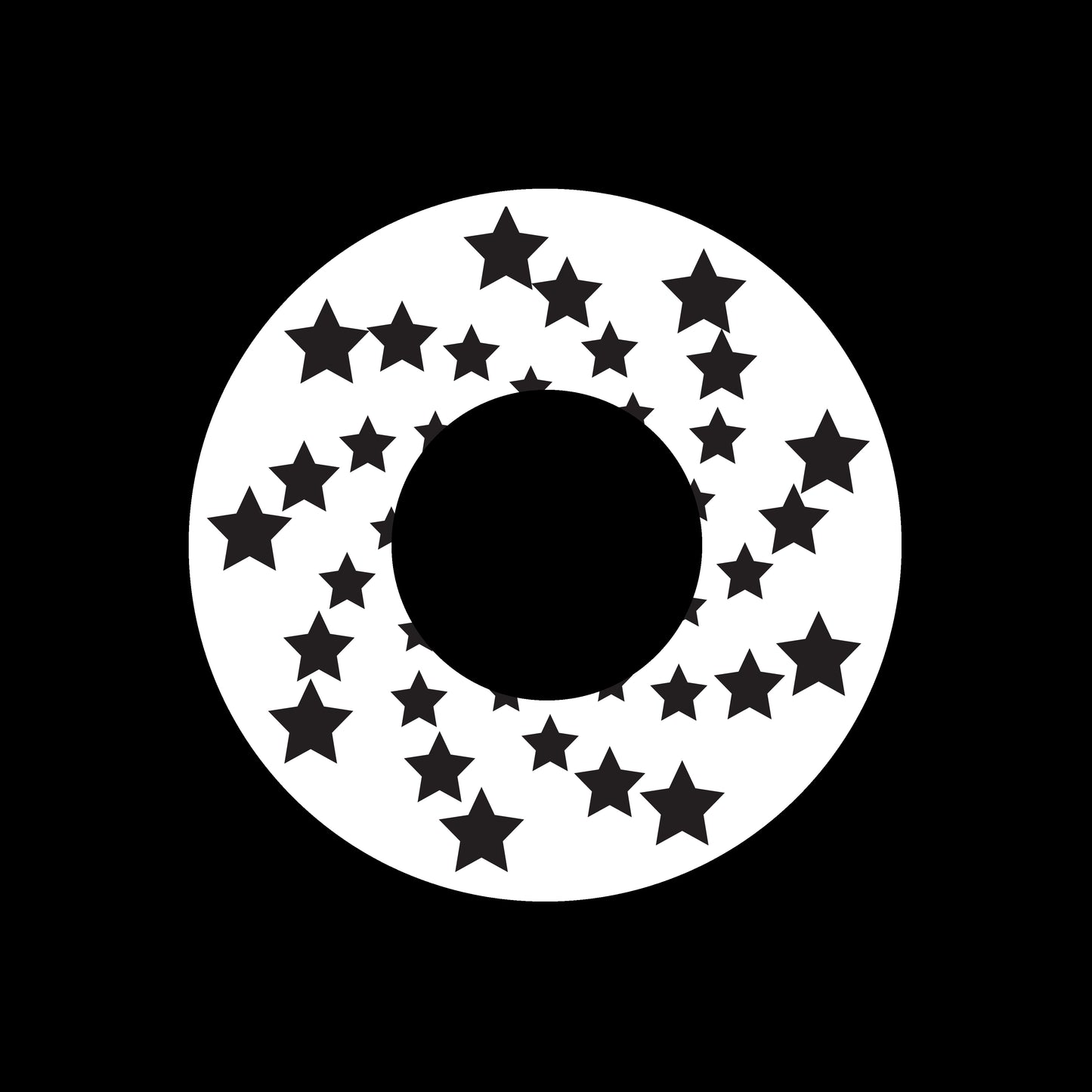 Halftone Circles Of Stars Twisted Spiral [#1 of 4] 7" Jukebox, 7", 10", 12"/LP Vinyl Record Centre Labels (Pair)
