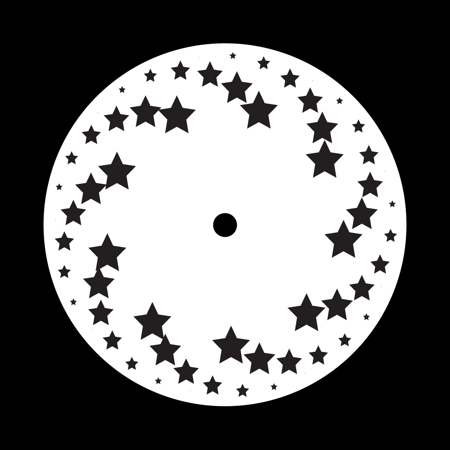 Halftone Circles Of Stars Twisted Spiral [#2 of 4] 7" Jukebox, 7", 10", 12"/LP Vinyl Record Centre Labels (Pair)