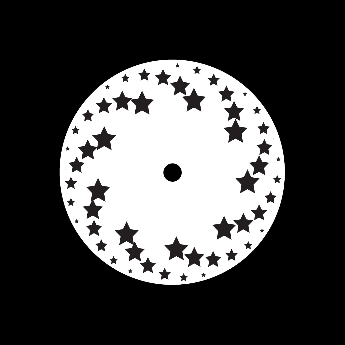 Halftone Circles Of Stars Twisted Spiral [#2 of 4] 7" Jukebox, 7", 10", 12"/LP Vinyl Record Centre Labels (Pair)