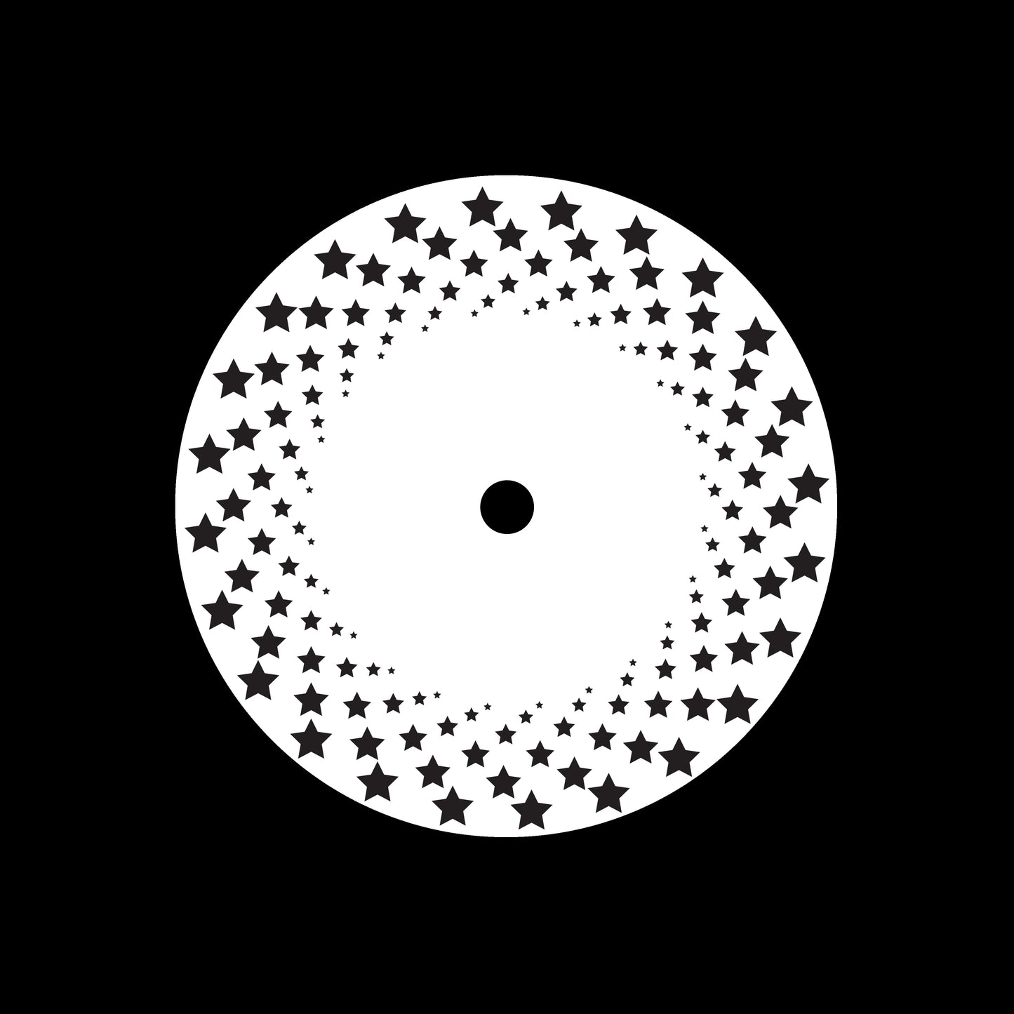 Halftone Circles Of Stars Twisted Spiral [#3 of 4] 7" Jukebox, 7", 10", 12"/LP Vinyl Record Centre Labels (Pair)