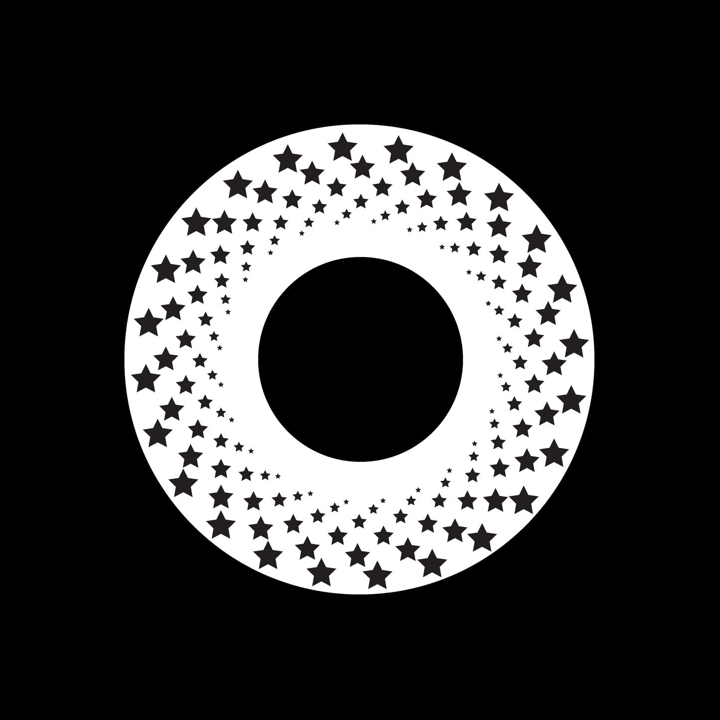 Halftone Circles Of Stars Twisted Spiral [#3 of 4] 7" Jukebox, 7", 10", 12"/LP Vinyl Record Centre Labels (Pair)
