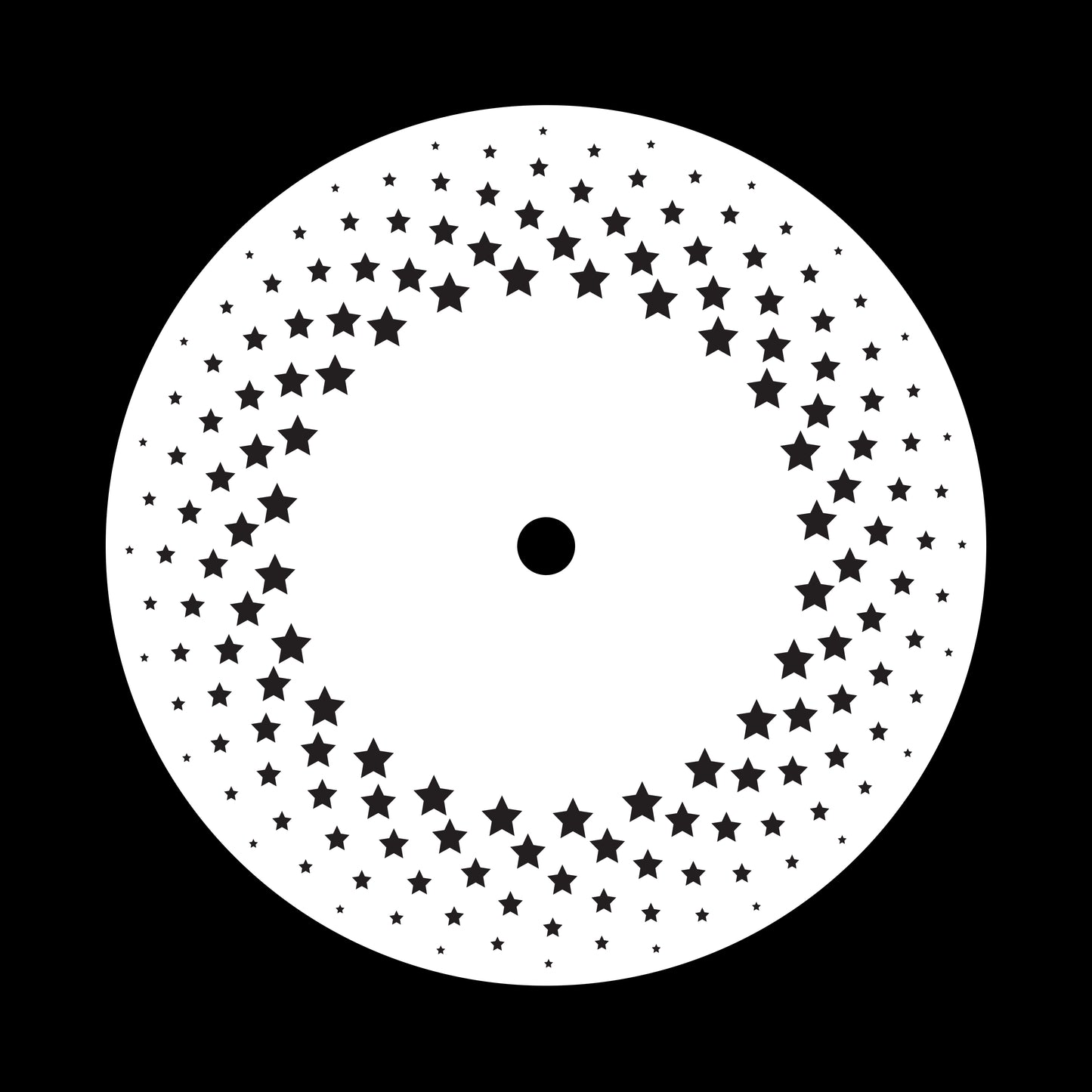Halftone Circles Of Stars Twisted Spiral [#4 of 4] 7" Jukebox, 7", 10", 12"/LP Vinyl Record Centre Labels (Pair)
