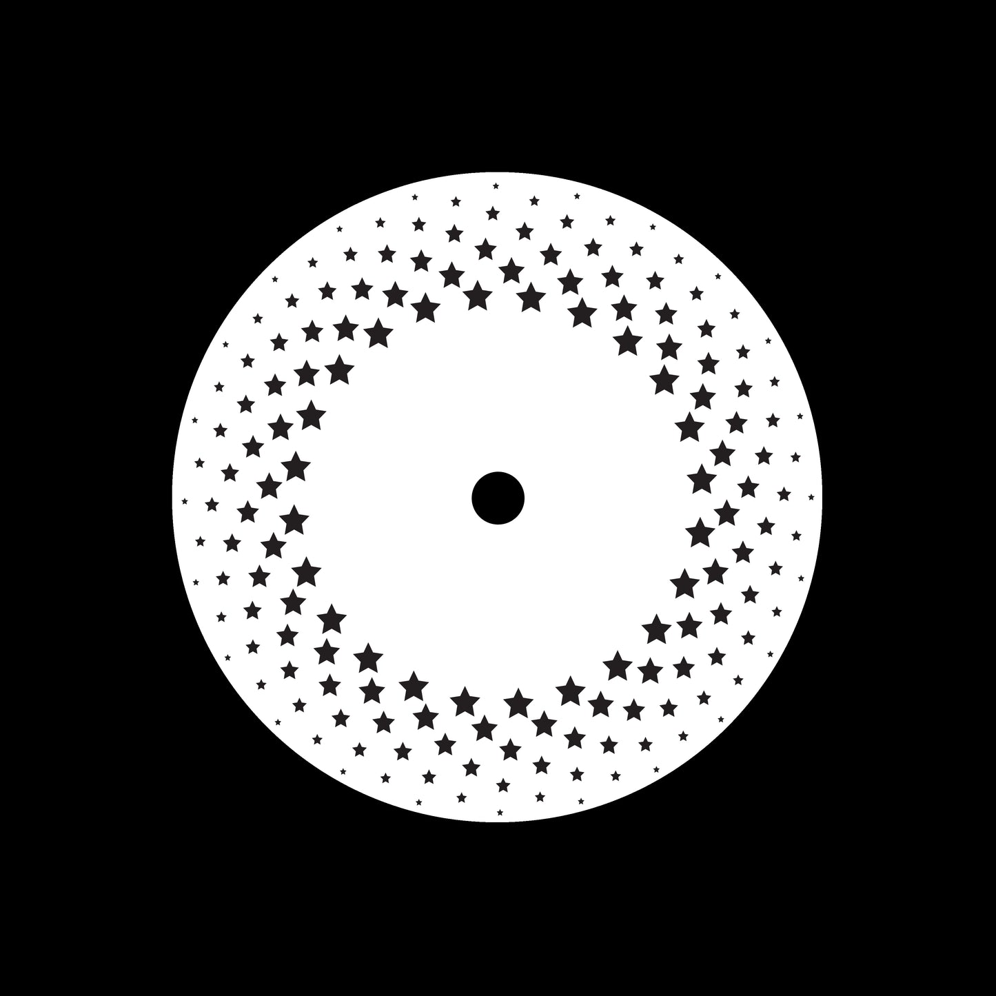 Halftone Circles Of Stars Twisted Spiral [#4 of 4] 7" Jukebox, 7", 10", 12"/LP Vinyl Record Centre Labels (Pair)