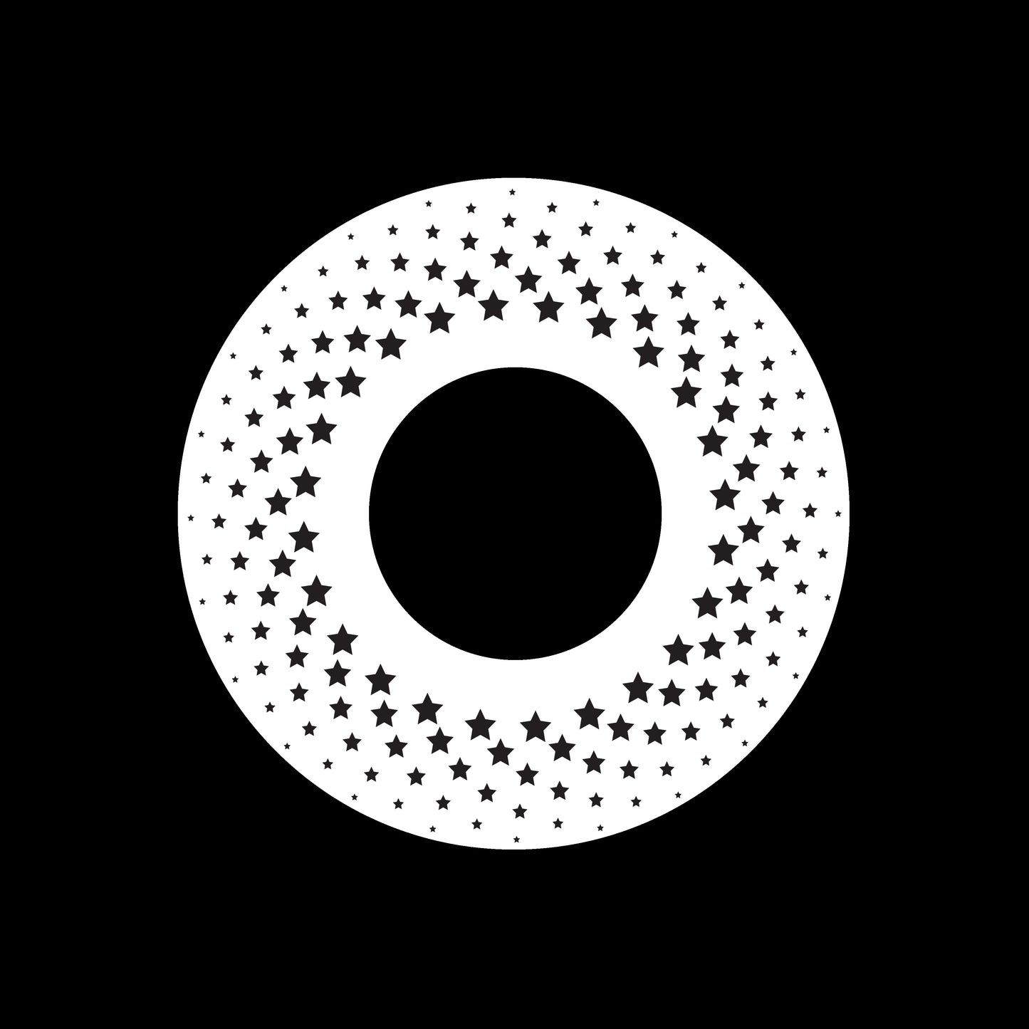 Halftone Circles Of Stars Twisted Spiral [#4 of 4] 7" Jukebox, 7", 10", 12"/LP Vinyl Record Centre Labels (Pair)