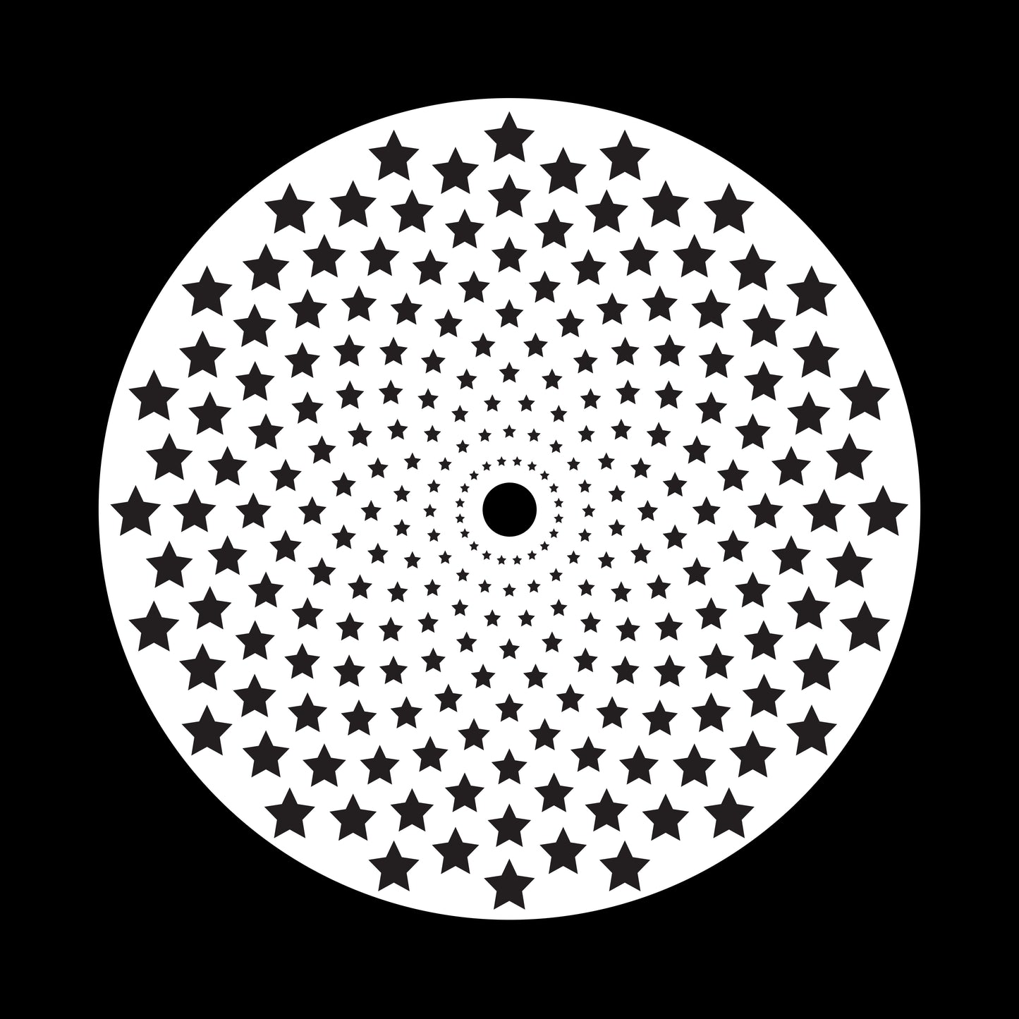 Halftone Circles Of Stars Twisted Spirals [#1 of 4] 7" Jukebox, 7", 10", 12"/LP Vinyl Record Centre Labels (Pair)