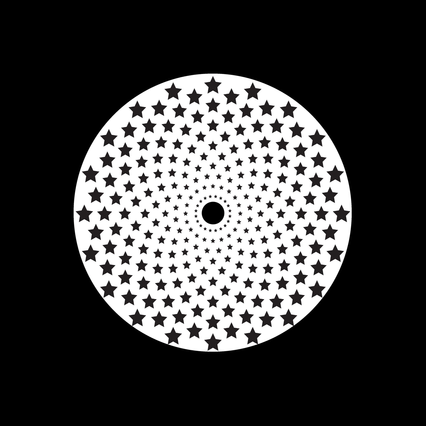 Halftone Circles Of Stars Twisted Spirals [#1 of 4] 7" Jukebox, 7", 10", 12"/LP Vinyl Record Centre Labels (Pair)