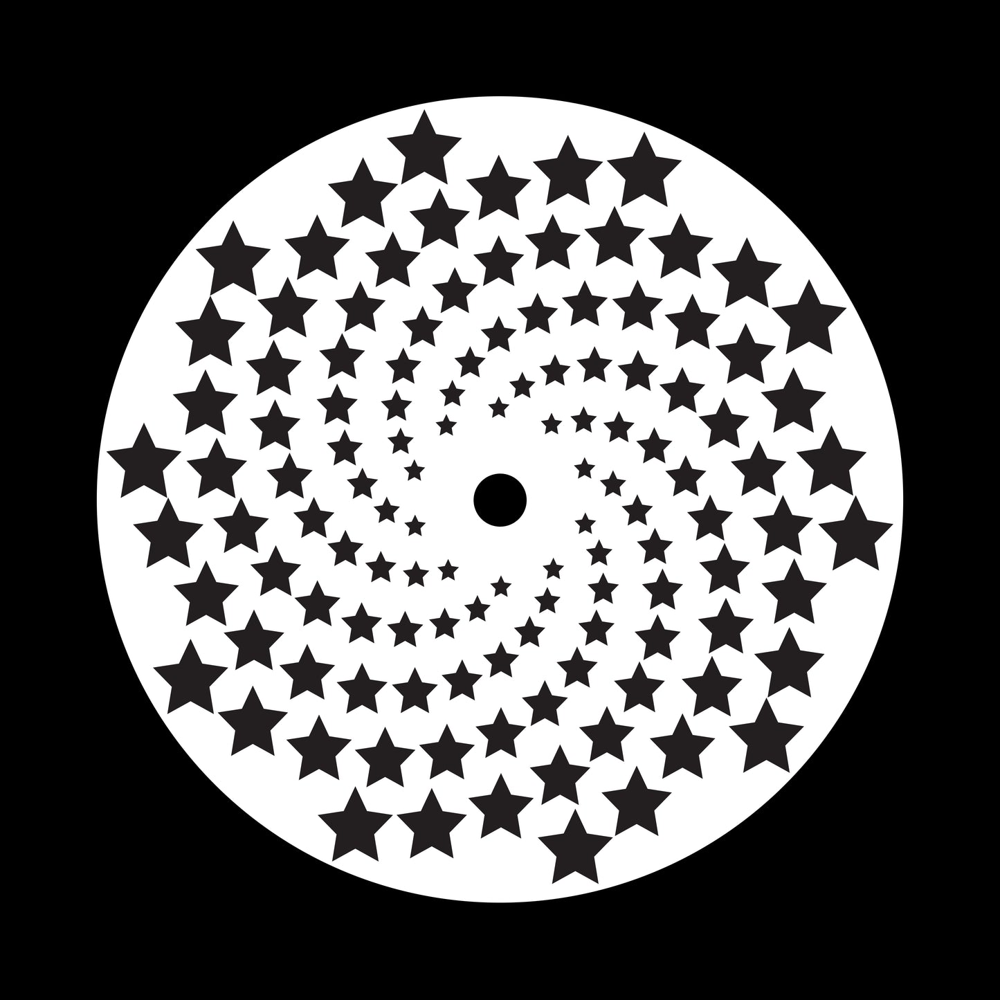 Halftone Circles Of Stars Twisted Spirals [#2 of 4] 7" Jukebox, 7", 10", 12"/LP Vinyl Record Centre Labels (Pair)