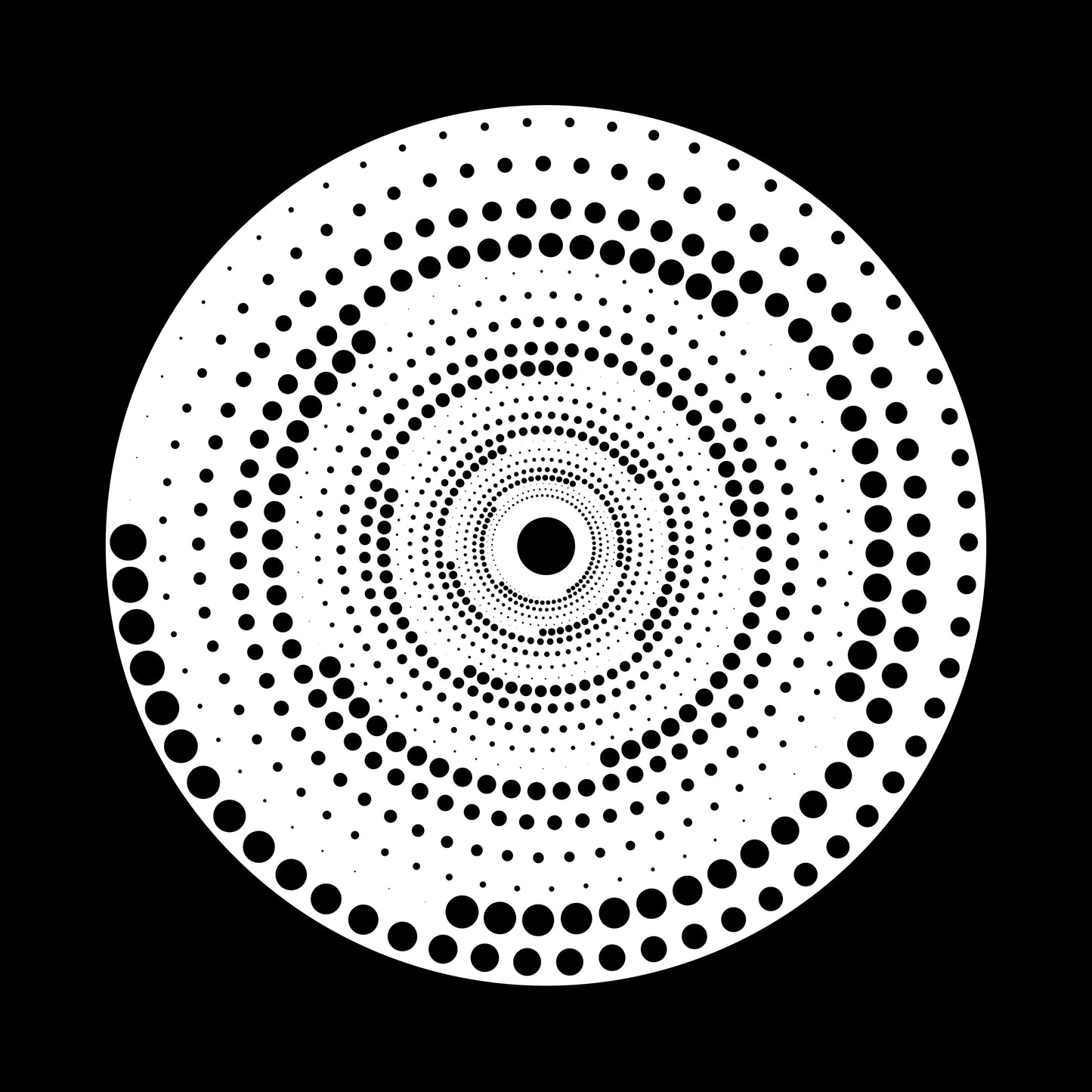 Halftone Dots In Circle Form Round Logo Isolated 7" Jukebox, 7", 10", 12"/LP Vinyl Record Centre Labels (Pair)